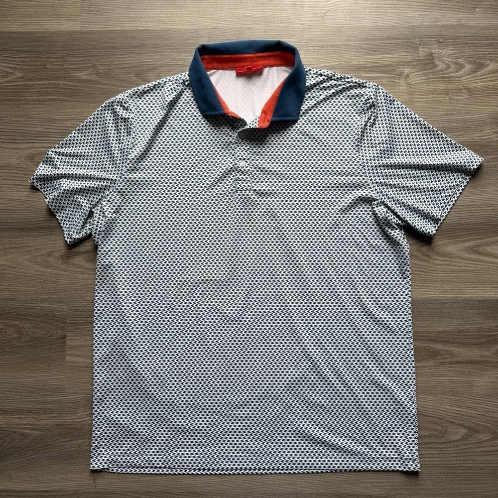 Redvanly Jarvis Golf Polo Shirt Mens XL  White Blue